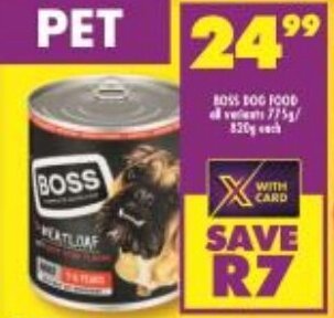 Shoprite Boss Dog Food all variants 775g/820g offer