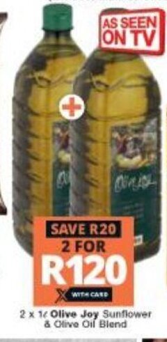 Olive Joy Sunflower & Olive Oil Blend 2 x 1L