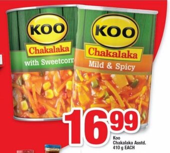 OK Foods Koo Chakalaka Asstd 410g each offer