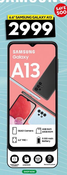 Ackermans 6.6" samsung galaxy a13 offer