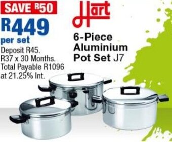 OK Furniture Hart 6-Piece Aluminium Pot Set J7 offer