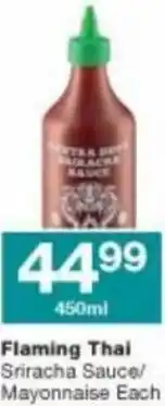 Checkers Hyper Flaming Thai Sriracha Sauce/Mayonnaise Each 450ml offer