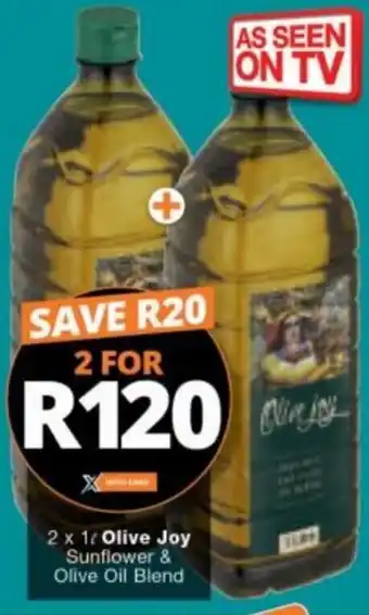 Checkers Hyper Olive Joy Sunflower & Olive Oil Blend 2 x 1L offer