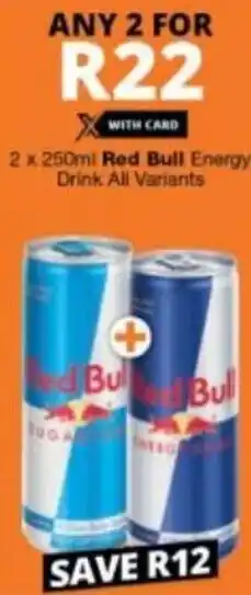 Checkers Hyper Red Bull Energy Drink All Variants 2 x 250ml offer