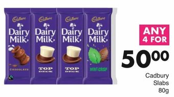 Save Cadbury Slabs 80g offer
