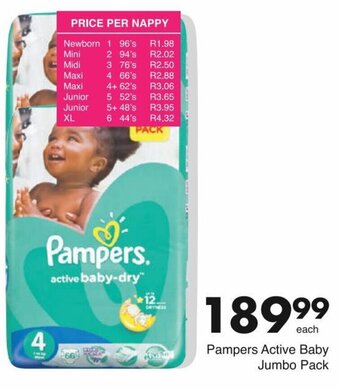 Save Pampers Active Baby Jumbo Pack offer