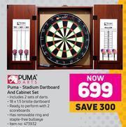 Game Puma Darts Stadium Dartboard And Cabinet Set offer