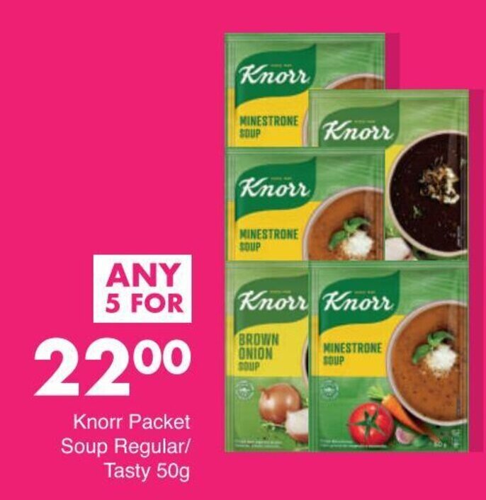 Knorr Packet Soup Regular / Tasty 50g offer at Save