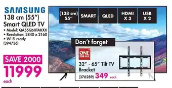Makro Samsung 138cm 55" Smart QLED TV offer