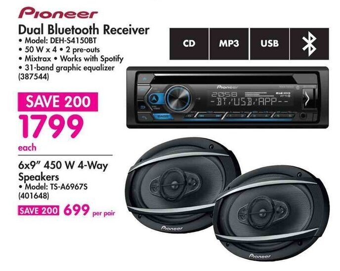 Pioneer Dual Bluetooth Receiver offer at Makro