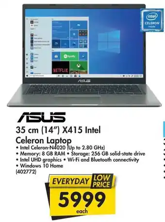 Asus 35cm 14" X415 Intel Celeron Laptop