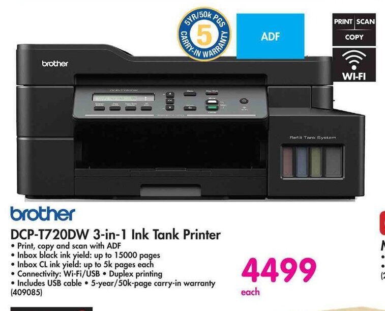 Brother DCPT720DW 3in1 Ink Tank Printer offer at Makro