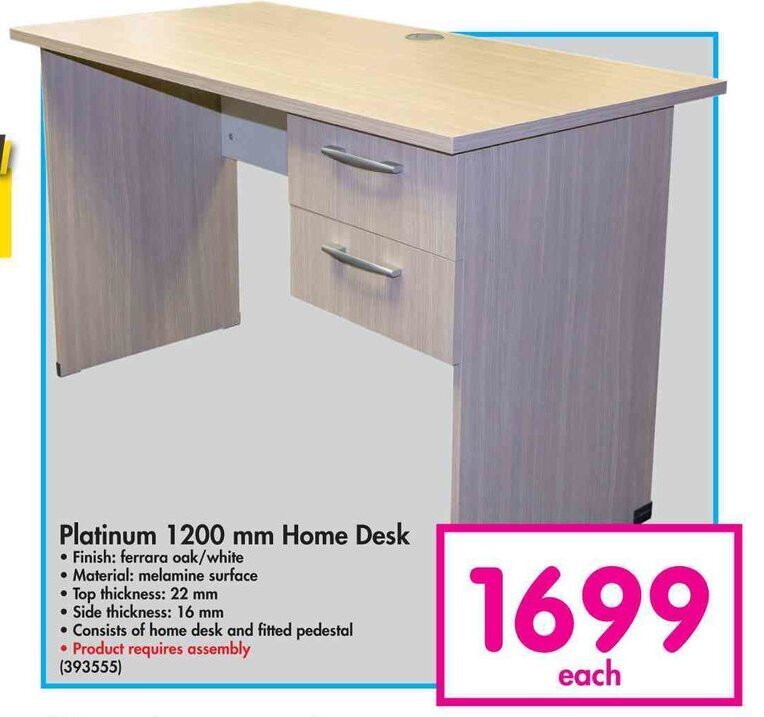 Platinum 1200mm Home Desk offer at Makro