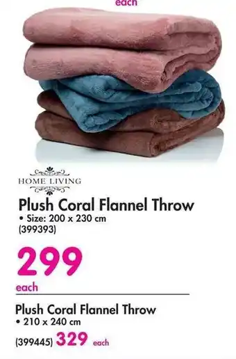 Makro Plush Coral Flannel Throw 200x230cm offer