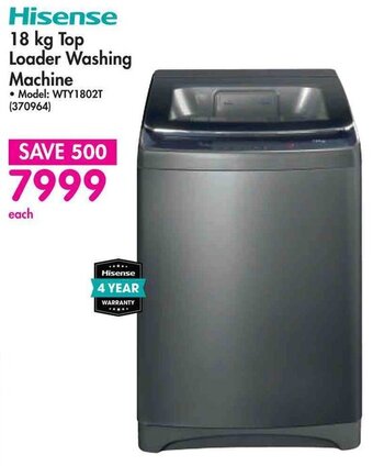 Makro Hisense 18kg Top Loader Washing Machine offer