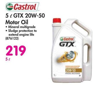 Makro Castrol GTX 20W-50 Motor Oil 5L offer