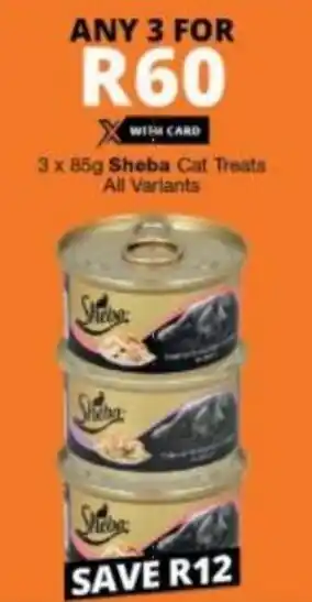 Checkers Hyper Sheba Cat Treats all variants 3 x 85g offer