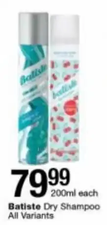 Batiste Dry Shampoo all variants 200ml