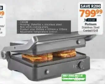 Checkers Hyper Platinum Stainless Steel Contact Grill offer