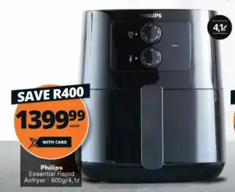 Checkers Hyper Philips Essential Rapid Airfryer 800g/4,1L offer