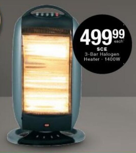 3Bar Halogen Heater SCE 1400w offer at Checkers Hyper