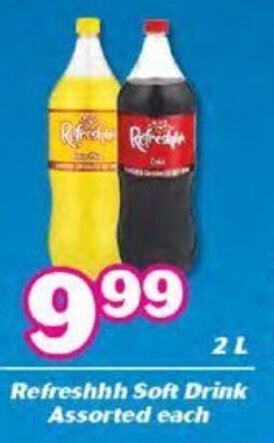Refreshhh Soft Drink Assorted 2L
