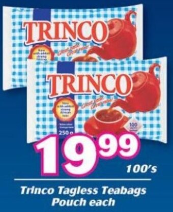 Trinco Tagless Teabag Pouch Each 100's