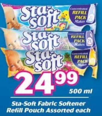 Sta-Soft Fabric Softener Refill Pouch Assorted Each 500ml