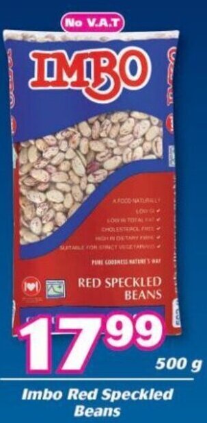 Cambridge Food Imbo Red Speckled Beans 500g offer