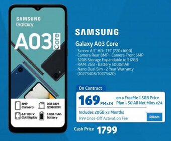 Incredible Connection Samsung Galaxy A03 Core offer