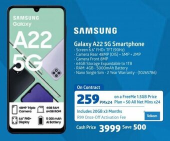 Incredible Connection Samsung Galaxy A22 5G Smartphone offer