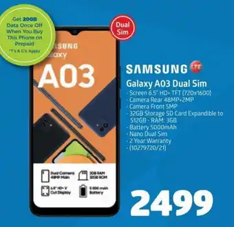 Incredible Connection Samsung Galaxy A03 Dual Sim offer