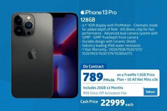 Incredible Connection Iphone 13 Pro 128GB offer