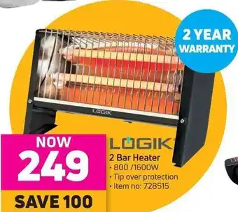 Game Logik 2 Bar Heater 800/1600W offer