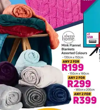 Game Always Home Mink Flannel Blankets Assorted Colours 130cm x 150cm offer