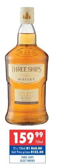Ultra Liquors Three Ships Select Whisky 750ml offer