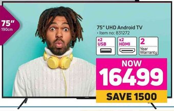 Game Skyworth 75" 190cm UHD Android TV offer