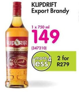 Makro Klipdrift Export Brandy 1x750ml offer