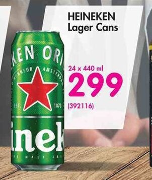 Makro Heineken Lager Cans 24x440ml offer