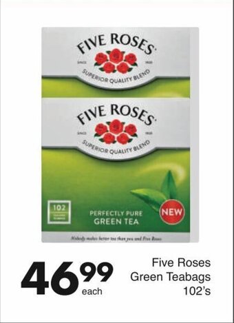 Save Five Roses Green Teabags 102's offer