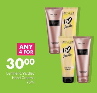 Save Lentheric / Yardley Hand Creams 75ml offer