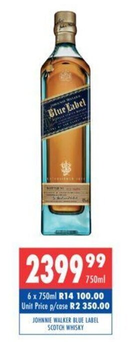 Ultra Liquors Johnnie Walker Blue Label Scotch Whisky 750ml offer