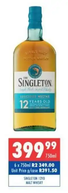 Ultra Liquors Singleton Malt Whisky 750ml offer