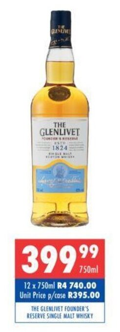 Ultra Liquors The Glenlivet Founder's Reserve Single Malt Whisky 750ml offer