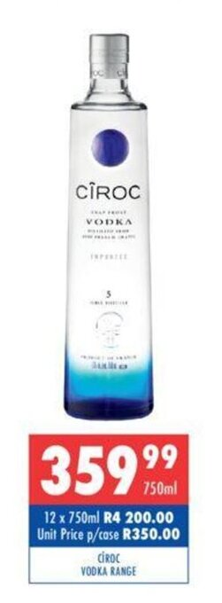 Cîroc Vodka Range 750ml