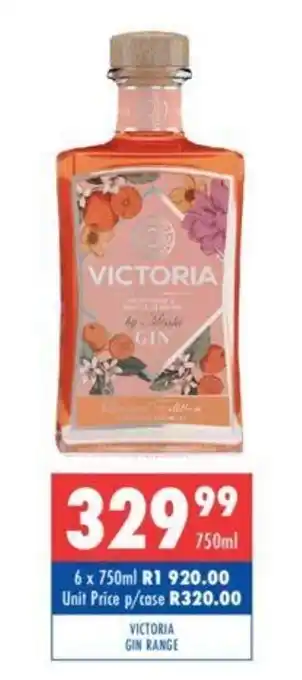 Ultra Liquors Victoria Gin Range 750ml offer