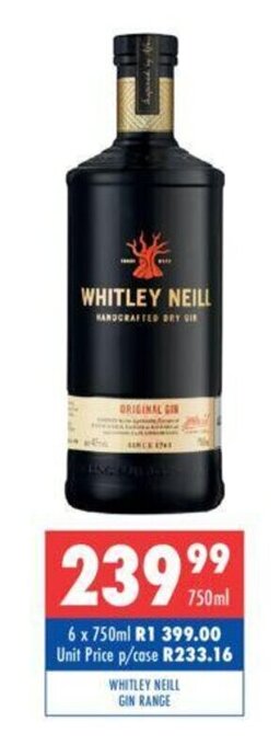Ultra Liquors Whitley Neill Gin Range 750ml offer