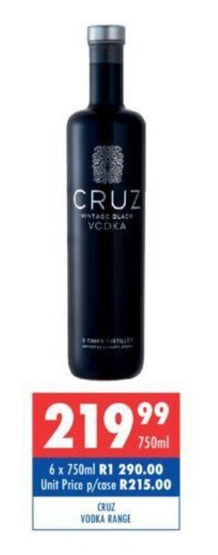 Cruz Vodka Range 750ml offer at Ultra Liquors