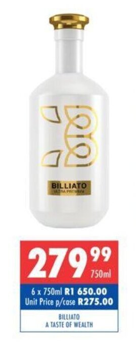Billiato a Taste of Wealth 750ml
