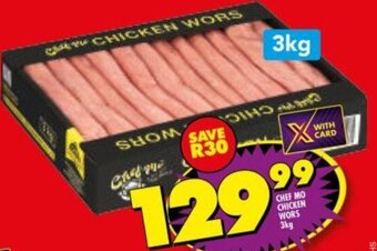 Shoprite Chef Mo Chicken Wors 3kg offer